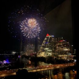 4th of July view from our Corner King river view room! 4th of July view from our Corner King river view room!