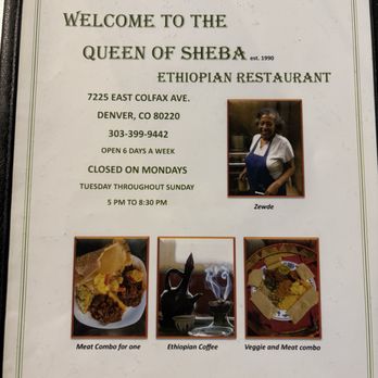 Queen of Sheba - Menu - Ethiopian Near Me - Denver, Colorado Queen of Sheba - Menu - Ethiopian Near Me - Denver, Colorado