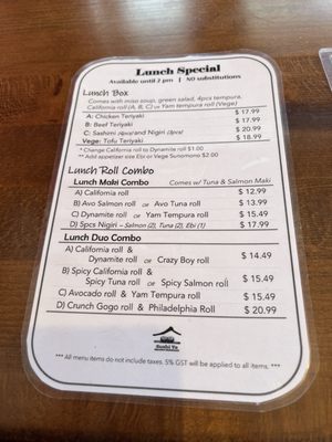 Menu photo 1 Sushi Ya Victoria, BC