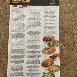 El Cazador Mexican Restaurant - Menu