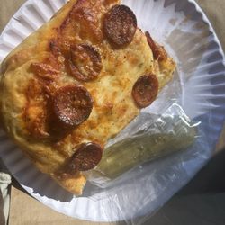 Scafidi Bros Market & Deli - Forgettable, Sicilian, pepperoni pizza slice, and not a great bargain
