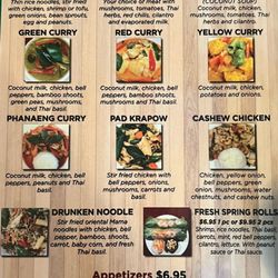 Ohn's Thai Plate - This is the new menu