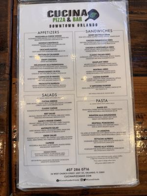 Menu photo 2 Cucina Pizza & Bar Orlando, FL