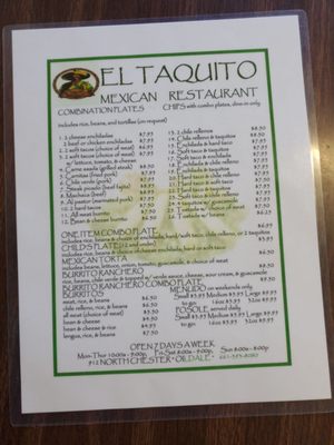 Menu photo 5 El Taquito Bakersfield, CA