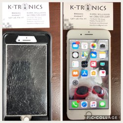 IPhone 7+ screen replacement. Before and after.