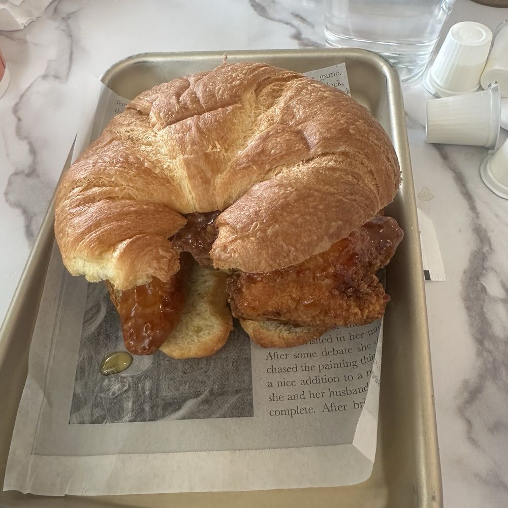 Beignets & Brew - Honey Honey Butter Chicken Croissant - Donuts Near Me - Tallahassee, Florida Beignets & Brew - Honey Honey Butter Chicken Croissant - Donuts Near Me - Tallahassee, Florida