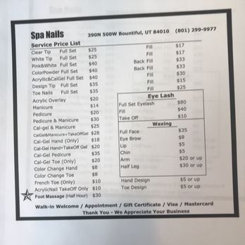 Spa Nails - Pricing as of July 2018 - Nail Salons Near Me - Bountiful, Utah
