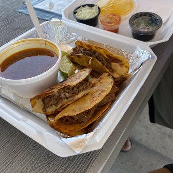 Messylicious - Birria Tacos with Broth.  Delicious - Food Trucks Near Me - Tucson, Arizona