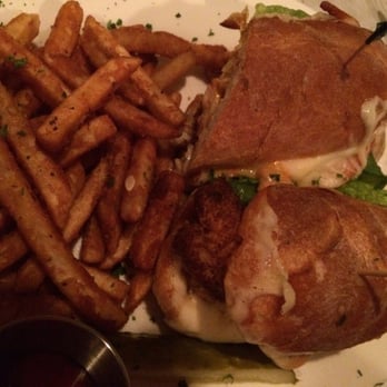River Grille - Cajun catfish sammich with Belgian fries - American Near Me - Chatham, New Jersey River Grille - Cajun catfish sammich with Belgian fries - American Near Me - Chatham, New Jersey