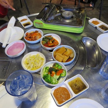 Dong Neh Bang Neh - Banchan - small plates of Korean side dishes. - Korean Near Me - Doraville, Georgia