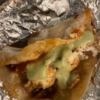 Taco Palenque San Bernardo - Breakfast chorizo & egg taco w/ green sauce - Mexican Near Me - Laredo, Texas Taco Palenque San Bernardo - Breakfast chorizo & egg taco w/ green sauce - Mexican Near Me - Laredo, Texas