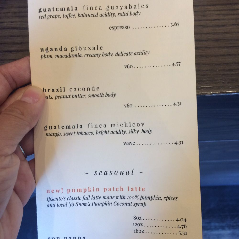 Ipsento 606 - Menu - Coffee & Tea Near Me - Chicago, Illinois Ipsento 606 - Menu - Coffee & Tea Near Me - Chicago, Illinois
