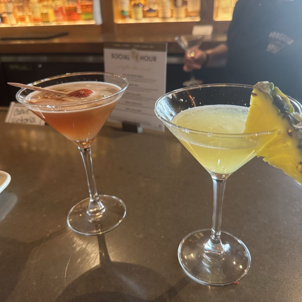 Bonefish Grill - Strawberry martini (left) and pineapple martini (right) - Seafood Near Me - Denver, Colorado