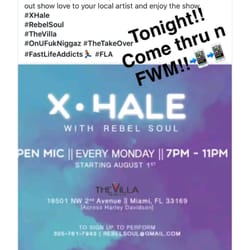 The Villa Nightclub - Xhale Monday nights open mic night