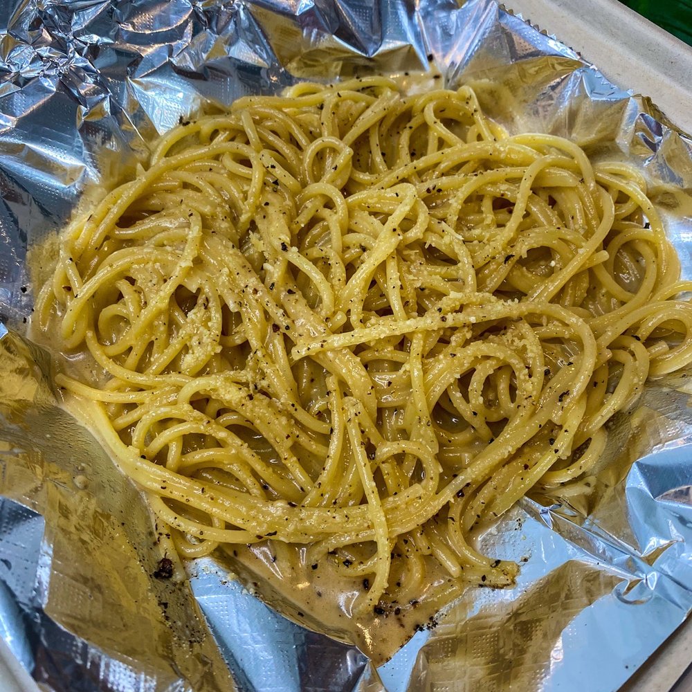 Bogart's Cafe - Cacio e Pepe (Bogarts exclusive with this special cheese that was hand carried back from Dolomites, Italy) - Breakfast & Brunch Near Me - Honolulu, Hawaii Bogart's Cafe - Cacio e Pepe (Bogarts exclusive with this special cheese that was hand carried back from Dolomites, Italy) - Breakfast & Brunch Near Me - Honolulu, Hawaii