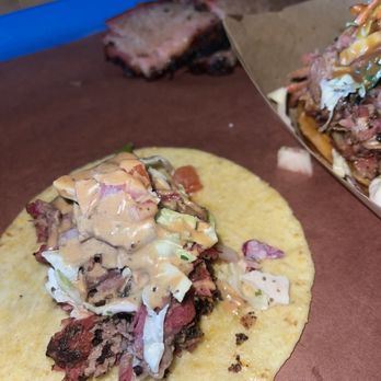 Post Oak Barbecue - (1) Brisket Tacos - Smokehouse Near Me - Denver, Colorado Post Oak Barbecue - (1) Brisket Tacos - Smokehouse Near Me - Denver, Colorado