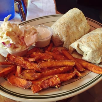 Babe's at Harbor Point - Chicken and greens wrap. Sweet potato fries and coleslaw. Delicious! - Pizza Near Me - Utica, New York Babe's at Harbor Point - Chicken and greens wrap. Sweet potato fries and coleslaw. Delicious! - Pizza Near Me - Utica, New York