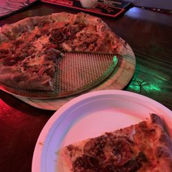 Pepperoni, bacon and spicy ground beef pizza!