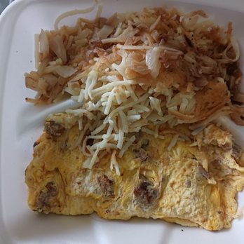 Mamas Kitchen - Sausage and American cheese omelette and crispy hash browns with onions - Breakfast & Brunch Near Me - Tampa, Florida Mamas Kitchen - Sausage and American cheese omelette and crispy hash browns with onions - Breakfast & Brunch Near Me - Tampa, Florida