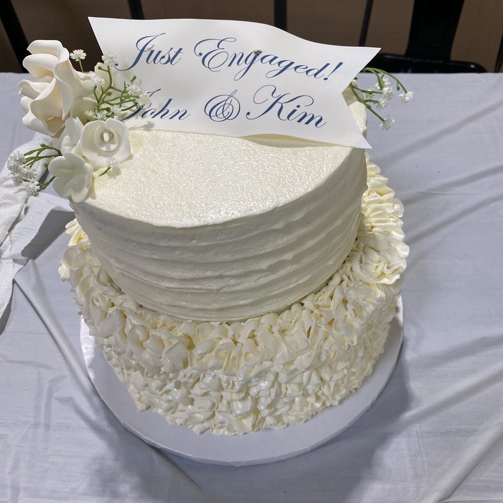 a wedding cake on a table