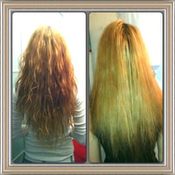 Hairscience i Stockholm - Före och efter bilder- taget samma dag.