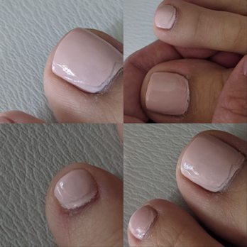 Finest Nails & Spa - Didn't clean the polish on the cuticles with a brush/acetone. Top coat was applied carelessly. - Nail Salons Near Me - Santa Ana, California