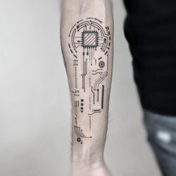 Scratch Tattoo Studio - By Jadyn/ Circuit board geometric design
