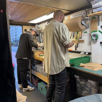 Green Point Knives - Ryan , the owner hard at work sharpening the knives. - Knife Sharpening Near Me
