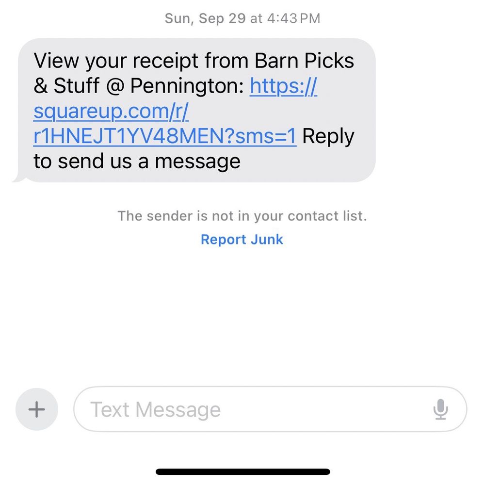 Barn Picks & Stuff - Receipt with return policy that is sent via a text is only accessible once the link is opened. - Home Decor Near Me - Pennington, New Jersey
