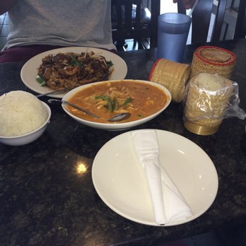 Thai Basil Express - Pad ke MAO shrimp and beef with red curry chicken - both spicy and sticky rice - Thai Near Me - Dublin, California Thai Basil Express - Pad ke MAO shrimp and beef with red curry chicken - both spicy and sticky rice - Thai Near Me - Dublin, California