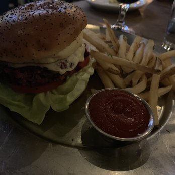 Eureka! - Veggie Beet Patty on the Eureka American Cheeseburger - American Near Me - Cupertino, California
