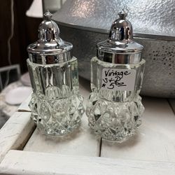 Vintage cut glass salt and pepper shakers