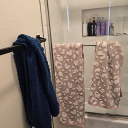This is how they left the bathroom towels. Couldn't even hang the towels right