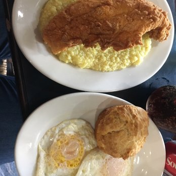 4 Brothers Breakfast - Really delicious catfish and grits. Very buttery biscuits. - Southern Near Me - Warren, New Jersey