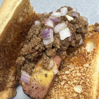 Hit List - Chili dog (thoughtfully cut in half for my two kiddos).  The chili was excellent. - Burgers Near Me - Garden City, Idaho