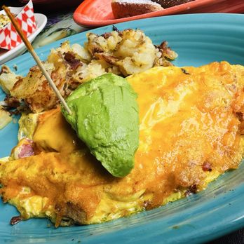 Molly's Souper - Ham and Cheese Omelette - added avocado, bacon and sausage. - Breakfast & Brunch Near Me - Upland, California Molly's Souper - Ham and Cheese Omelette - added avocado, bacon and sausage. - Breakfast & Brunch Near Me - Upland, California