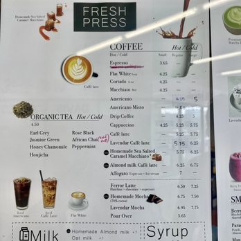 Fresh Press Coffee Bar - Menu - Coffee & Tea Near Me - Richmond, British Columbia Fresh Press Coffee Bar - Menu - Coffee & Tea Near Me - Richmond, British Columbia