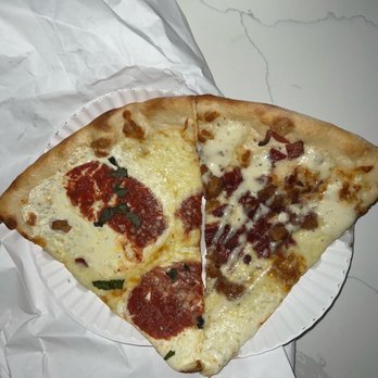 Bella Pizza - Margherita slice and Chicken Bacon Ranch Slice - Pizza Near Me - Hasbrouck Heights, New Jersey