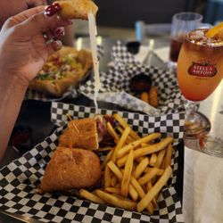 Jack’s Grill and Billiards - Pastrami sandwich  Taco salad  Drinks
