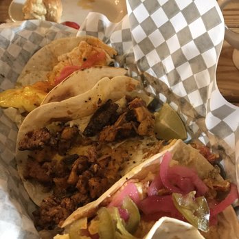 BREW Five Points - Three disappointing tacos. Literally all we could eat was one bite of each. - Coffee & Tea Near Me - Jacksonville, Florida