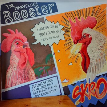 Rooster - A nice hand painted mural inside the bar area. - New American Near Me - Newington, Connecticut