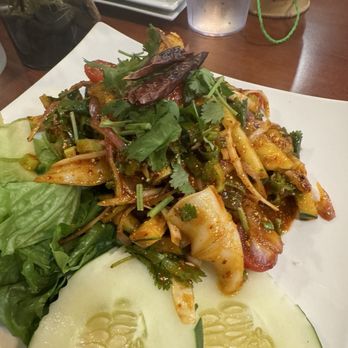 Xay’s Kitchen - 20. Yum Pla Muk - Laotian Near Me - Orange, Connecticut