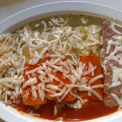 Ensenada Restaurant - Red and green Enchiladas