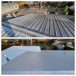 No Pressure SoftWash - Heavy organic growth, sap, and pollen gone with softwashing. The customer said the roof looked new.