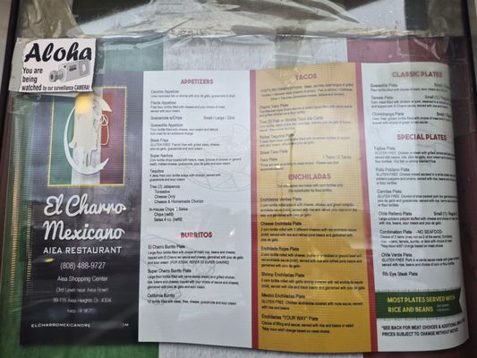 Menu photo 1 El Charro Mexicano Aiea, HI Menu photo 1 El Charro Mexicano Aiea, HI