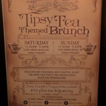 Tanner Smiths - Tipsy tea brunch flyer - Cocktail Bars Near Me - New York, New York