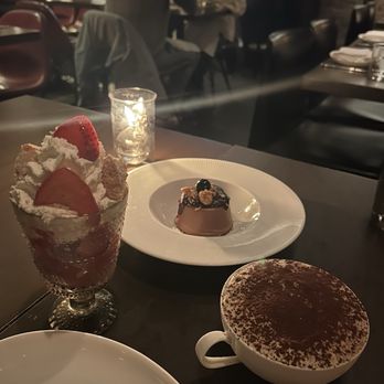Carlotto - Tiramisu, strawberry sorbet, hazelnut mousse - Italian Near Me - New York, New York