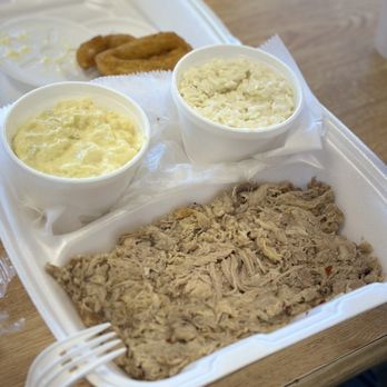 Hog Heaven Bar-B-Q - Pork bbq dinner with coleslaw and potato salad - Barbeque Near Me - Durham, North Carolina Hog Heaven Bar-B-Q - Pork bbq dinner with coleslaw and potato salad - Barbeque Near Me - Durham, North Carolina