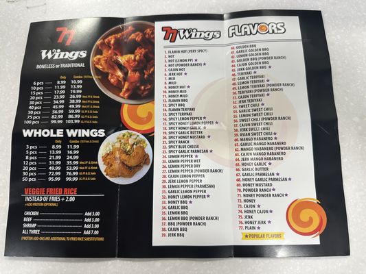 Menu photo 2 77 Flavors Wings & Philly Stockbridge, GA Menu photo 2 77 Flavors Wings & Philly Stockbridge, GA