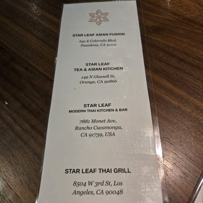 Menu photo 3 Star Leaf Pasadena, CA
